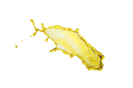 beautiful yellow splash isolated over white backgroundの写真素材