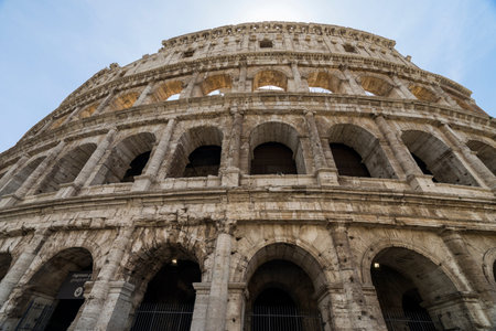 Colosseum in Rome, Italy, Europe, June 2017, Flavirian Amphitheater. Ancient landmark filmed during...
