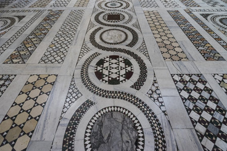 Detail of marble floor of basilica di San Giovanni in Laterano (St. John Lateran basilica). Italy, Rome, June 2017の写真素材