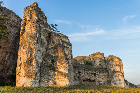 A part of Roman fortress Carsium near Harshova, Romaniaの写真素材