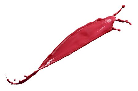 Beautiful red paint splashes isolated on white background の写真素材