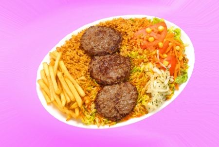 plate of hamburgerの写真素材