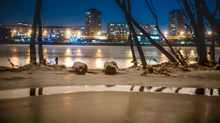 city ??lights in winterのeditorial素材