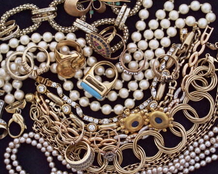 a feast of golden jewels, precious background