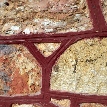 rough stone wall closeupの写真素材