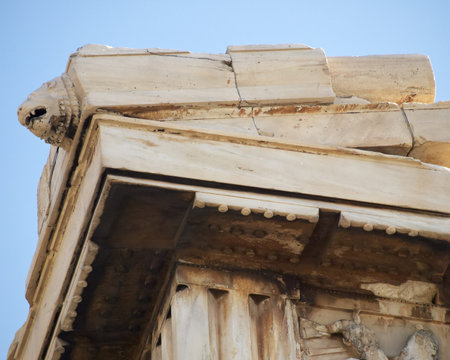 Detail  Parthenon temple, Acropolis, Athens Greeceの写真素材