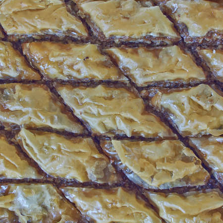 delicious baklava, traditional midle east desert with nuts and honey syrupの写真素材