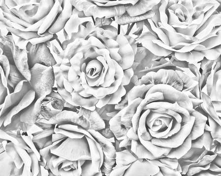 monochrome fake roses closeup の写真素材