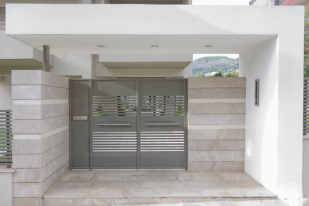 contemporary house entrance の写真素材