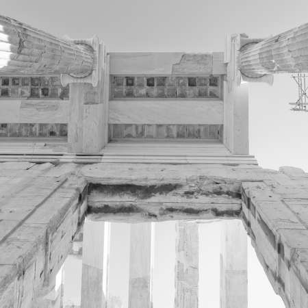 Greek temple top view, Athens Greeceの写真素材