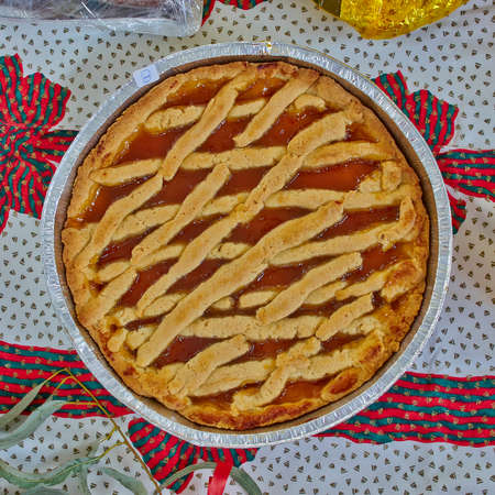 pasta frolla, italian gourmet marmelade pie の写真素材