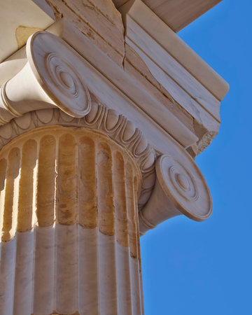 ancient Greek column capital detail, ionian order