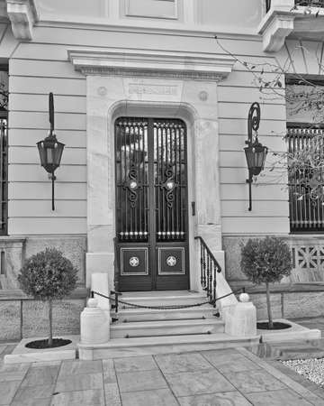 elegant house entrance, Athens  Greeceの写真素材
