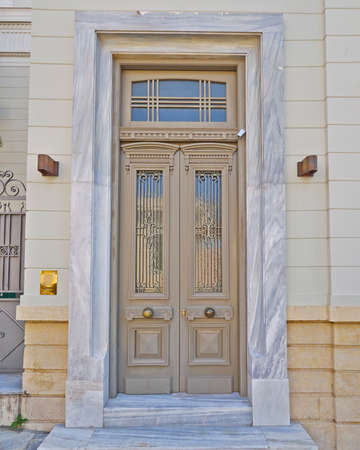 vintage house door, Athens Greeceの写真素材