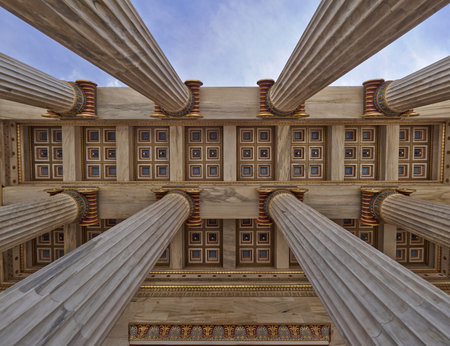 National university of Athens, Greece, ceiling of the entrance