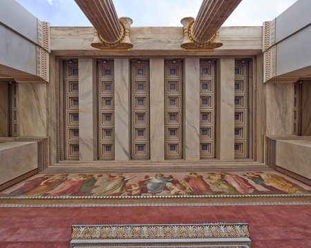 Academy of Athens, Greece, ceiling of the entranceのeditorial素材