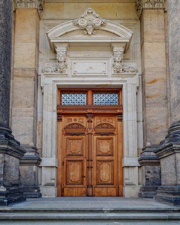 vintage wooden door, Dresden, Saxony Germany