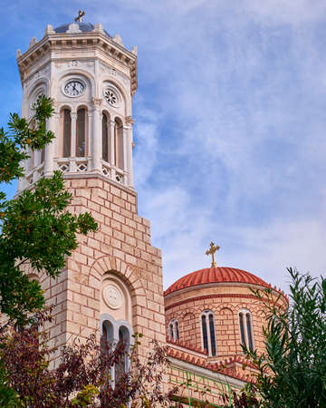 Athens, Greece, Panaghia Chrysospiliotisa old church in Aeolou streetの写真素材