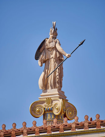 Athens Greece, unusual back view of Athena statue