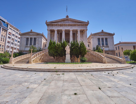 Athens Greece, facade of the national libraryのeditorial素材
