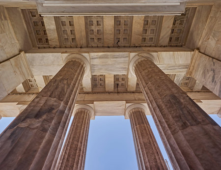 Athens Greece, ceiling of the national academy entranceの写真素材