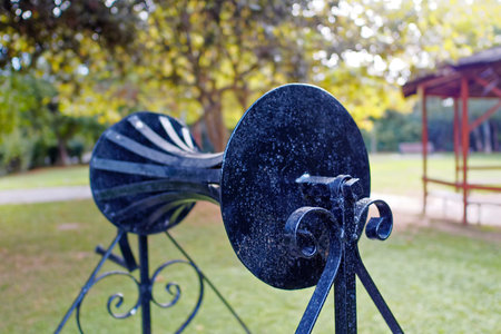 old well crank closeup, strong bokeh