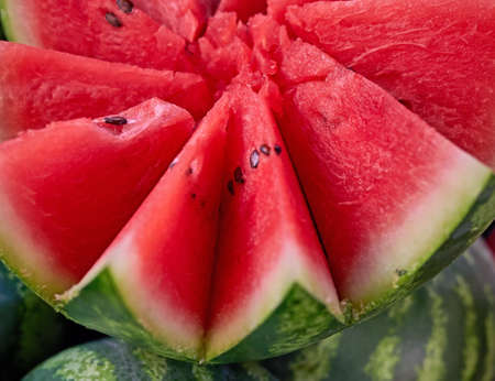 star shaped cut watermelon closeupの写真素材