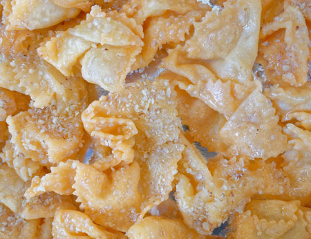 "diples" traditional greek Christmas sweet fries, festive food backgroundの写真素材