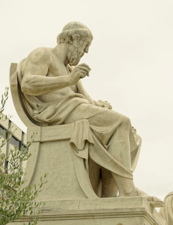 Athens Greece, Plato the ancient philosopher statueのeditorial素材