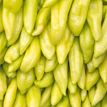 hot green peppers, colorful natural background