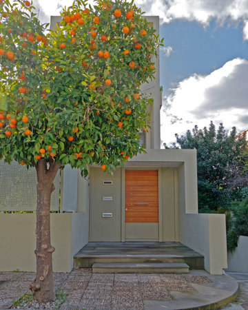 contemporary house entrance, Athens Greece