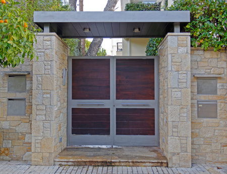 contemporary house entrance, Athens Greece