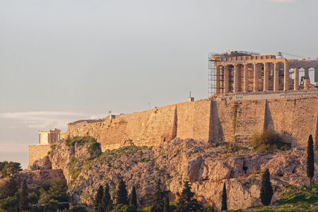 Athens, Parthenon ancient Greek temple on Acropolis hill
