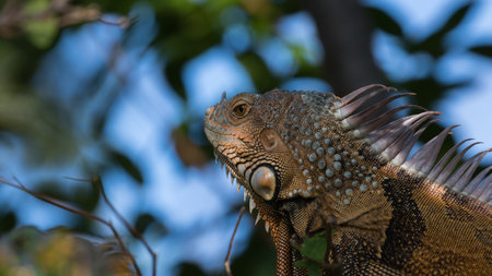 Green Iguana (Iguana iguana), Tavernier, Key Largo, Florida