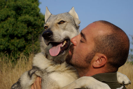 Man with his dog