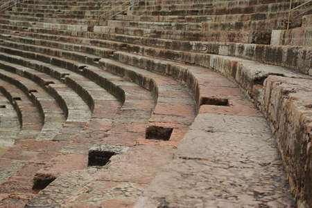 Roman arena seating in Verona, Italyの写真素材