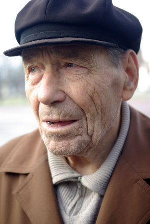 Portrait of poor elderly man 