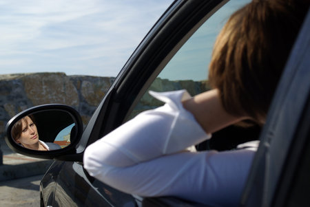 Woman in car