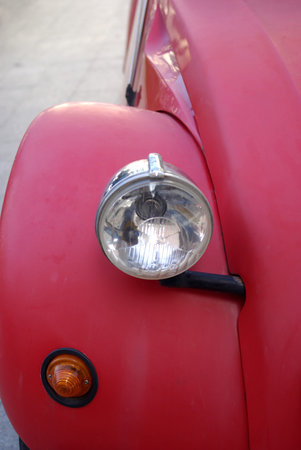 Close up detail of a classic old carの写真素材