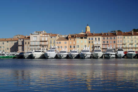 Picturesque harbour of Saint Tropez, Franceの写真素材