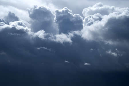 Overcast sky with dark storm cloudsの写真素材