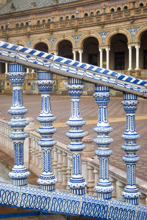 Detail of ornamental building in Spain Square, Seville