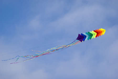Colourful kite in skyの写真素材