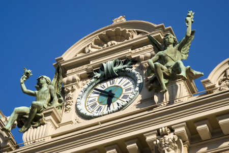 Principality of Monaco  August  25, 2011: Building detail of Monte Carlo casinoのeditorial素材