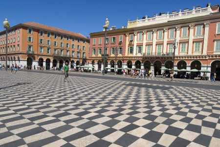 Nice, France  July 30, 2012: Central Square - Place Massenaのeditorial素材