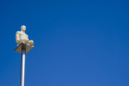 Nice, France  July 29, 2010: Artistic lamp at Place Massena - new landmark of the townのeditorial素材