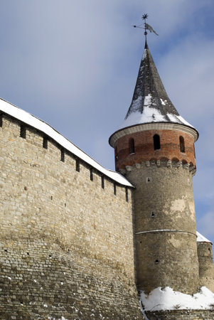 Kamyanets-Podilsky, Ukraine  January 15, 2012:  The medieval fortressのeditorial素材