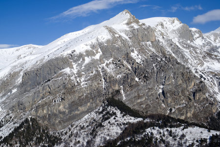 Landscape from Ligurian mountains part of Italian Alps