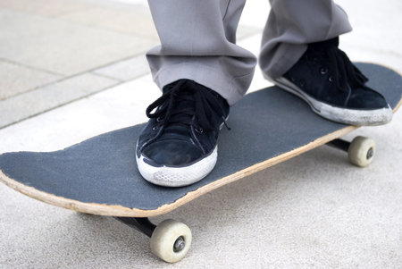 Boy skateboarding