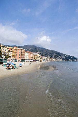 Alassio  Famous tourist destination in Liguria region of Italyのeditorial素材